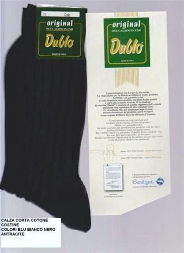 Calzini Dublo Uomo Lunghi Termocotone – 6 Paia, Made In Italy, Maglia Doppia E Rimaglio A Mano