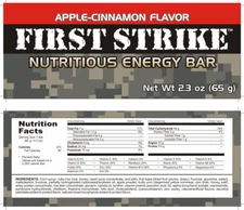 First Strike Bars Apple-Cinnamon, Full Size [2.3 oz.] - 6, 12, 24 and 48 Packs!