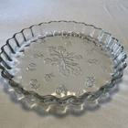 Vintage Anchor Hocking Savannah Quiche Pie Dish 10” Glass Plate Embossed Floral