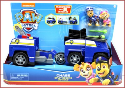 Paw Patrol CHASE Split-Second Vehicle Police Cruiser + 3
