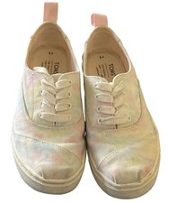 Toms Cordones Cupsole Youth 3 Sneakers Tie Dye Canvas Round Toe Lace Up