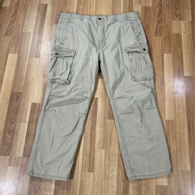 Levis Cargo Pants Mens Size 40x32 Tan Loose Straight Baggy Y2K Skater