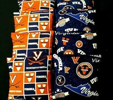 CORNHOLE BEANBAGS made w VIRGINIA CAVALIERS Fabric 8 ACA Reg Bags