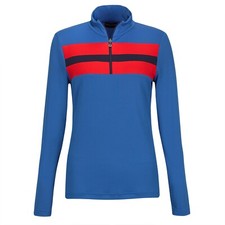 NWT Golfino Ladies Retro Sport Troyer Blue Golf 1/4 Zip 4339722 552 pick size