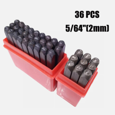 36x US Stock  5/64'' 2mm Letter & Number Stamp Punch Set Hardened Steel Metal