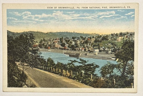 View of Brownsville PA From National Pike Brownsville Pennsylvania Vtg Postcard