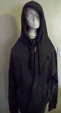 MEN'S ZOO YORK SKATEBOARD CHARCOAL HOODIE ZIP-UP SMALL ZOO YORK PATCH NEW 64