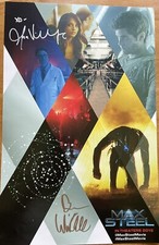 Póster promocional de película original Max Steel autógrafo de Ben Winchell y Ana Villafañe