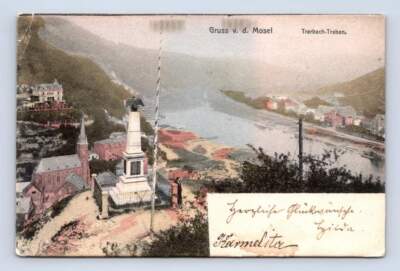 Traben-Trarbach Germany Antique Hand Colored Moselle River Cover to Berkeley CA