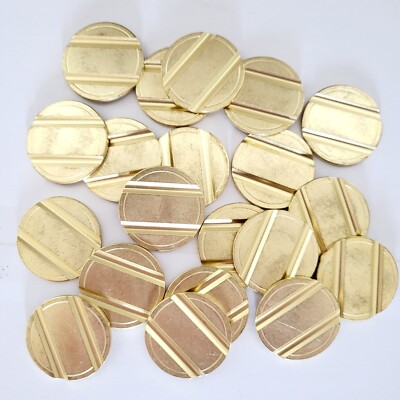 PACK OF 20 Brass Security Grooved Tokens -Ideal for Car Wash or Vending ...