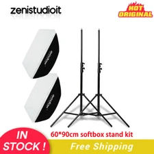 US 2*Godox 60x90cm Bowens Softbox+2m Light Stand Kit For SK400II SK300II SL60W