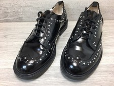 Stradivarius girls UK3 EU 35 Black Studded Slip On Oxford Gothic Flats Shoes