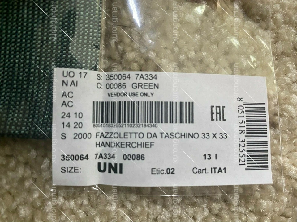 ¡NUEVO CON ETIQUETAS! $75 PAÑUELO ARMANI COLLEZIONI Hecho en Italia 100% Seda Cuadrado de Bolsillo Foto 3 de 4