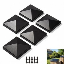 10PCS Modern and Sleek Black Plastic Pyramid Fence Post Cap for 4x4 Inch Posts