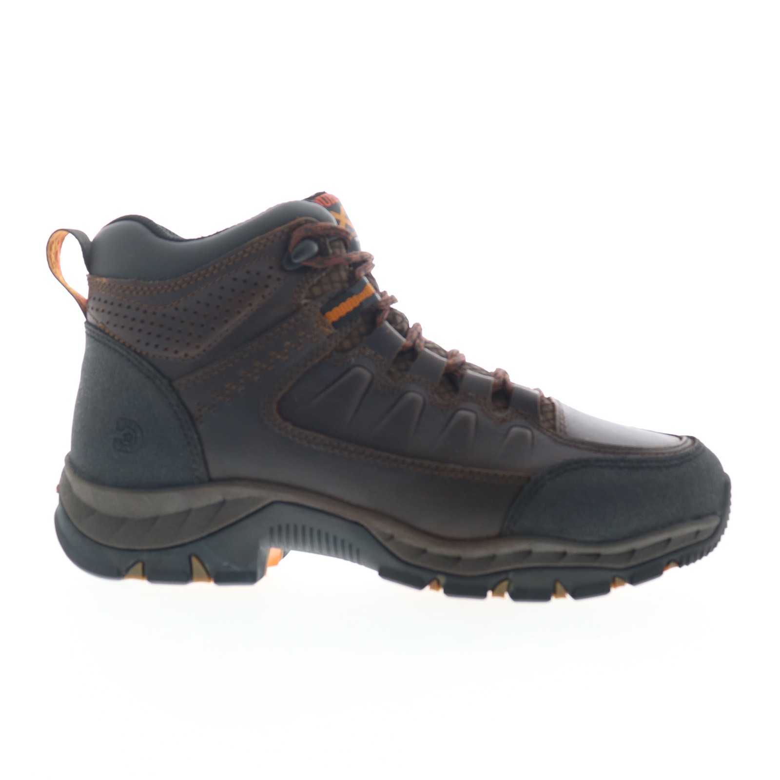 S Brown Wide Leather Lace Up Hiking Boots