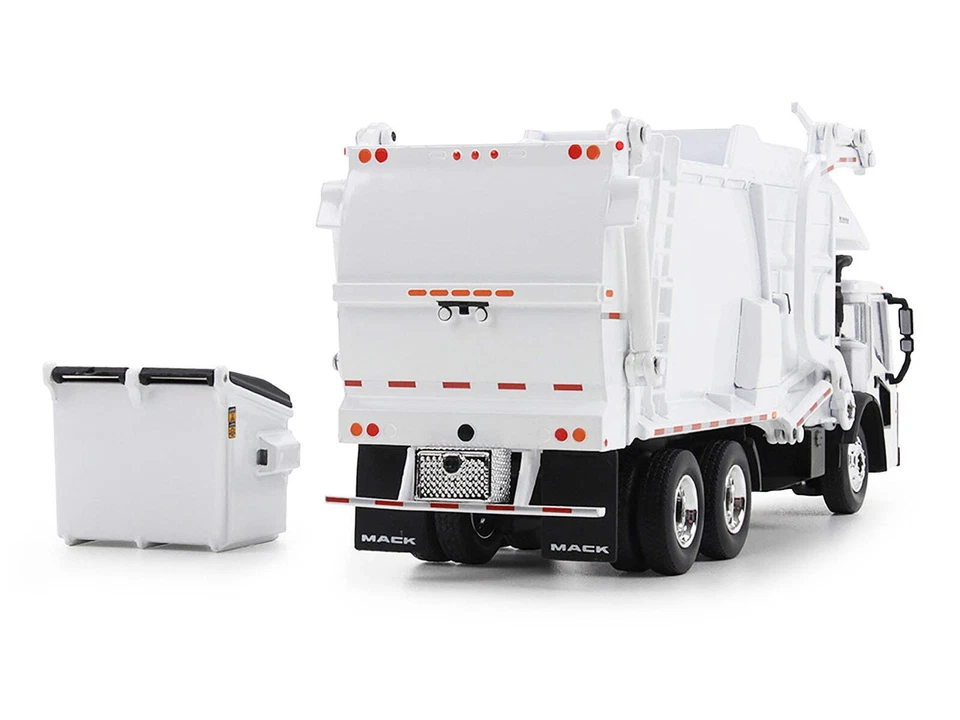 Mack LR Refuse Garbage Truck with McNeilus Meridian Front Loader White with Tras - Image 4 of 4