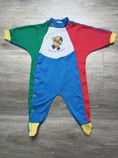 Winnie the Pooh Hikes vtg Pajamas Infant 80s 90s Disney PJs size 0-11 lbs suit