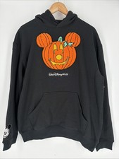 Disney World Parks Halloween Mickey Mouse Pumpkin Pullover Hoodie Sweatshirt XL