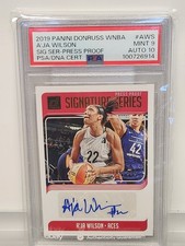 2019 Panini Donruss A'JA WILSON #/199 Press Proof Signatures Auto PSA 9/10 POP2
