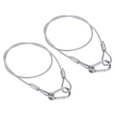 2 Set 5mmx100cm/2ft Safety Steel Cable Luggage Lock Security Wire Rope with Hook