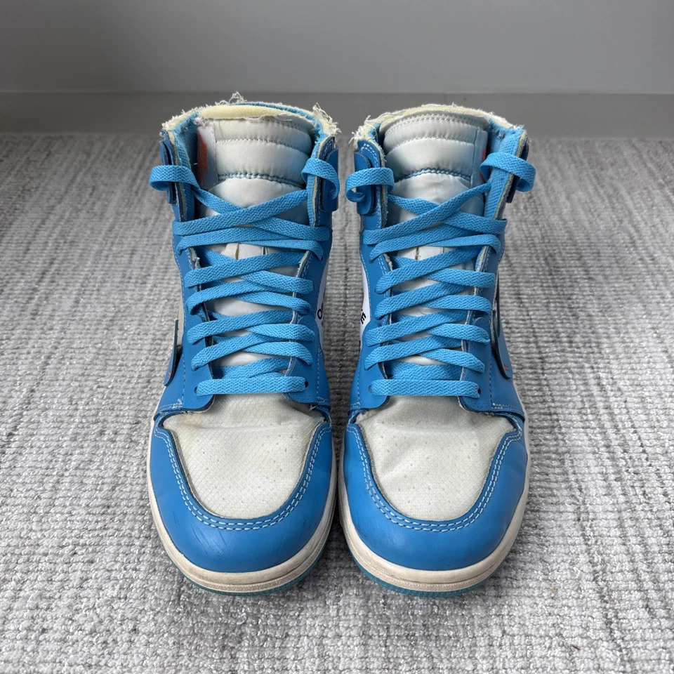 Size 9.5 - Nike Jordan 1 Retro OG x Off-White High UNC With Box, Laces, and Tag - Image 4 of 4