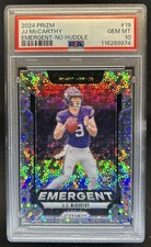 2024 Panini Prizm JJ McCarthy Emergent RC No Huddle Rookie #19 Vikings PSA 10