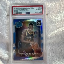 2017-18 PANINI DONRUSS OPTIC DONOVAN MITCHELL #188 RC HOLO PSA 10 GEM MINT JAZZ