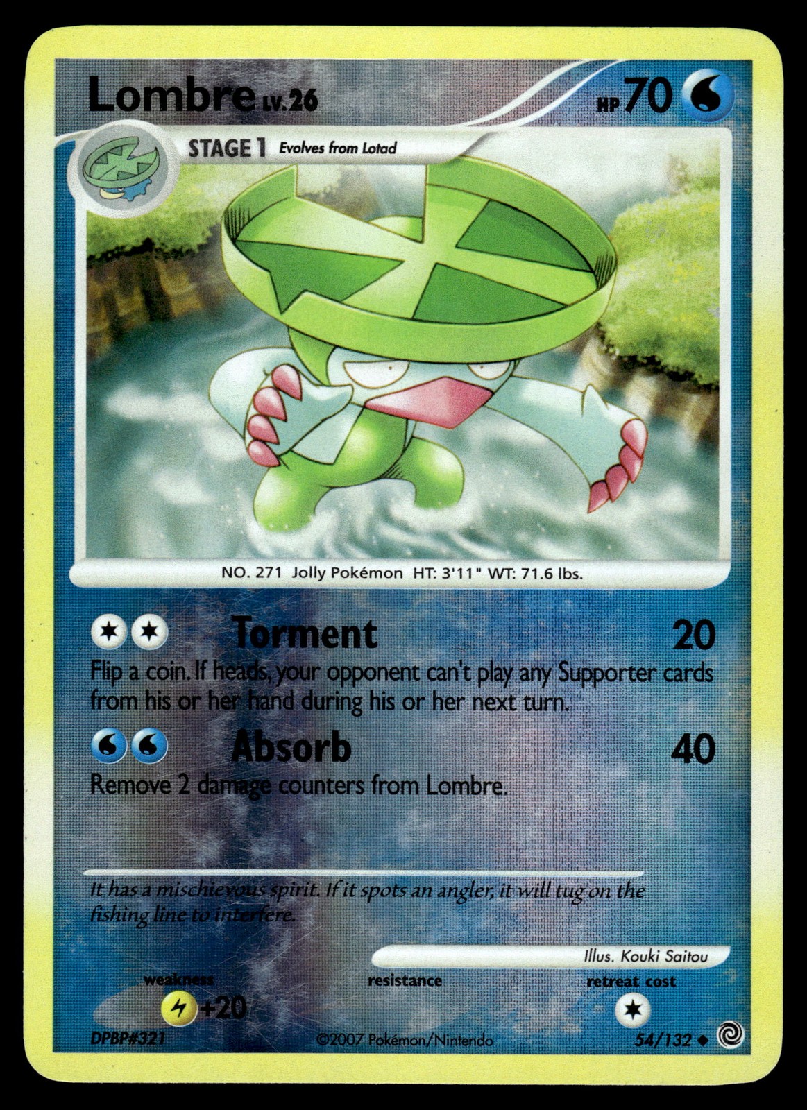 Lombre Reverse Holo 54/132 Secret Wonders Pokemon