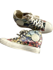 RARE EXC CONVERSE Chuck Taylor All Star Lux Hi Floral Hidden Heels Wedge 7