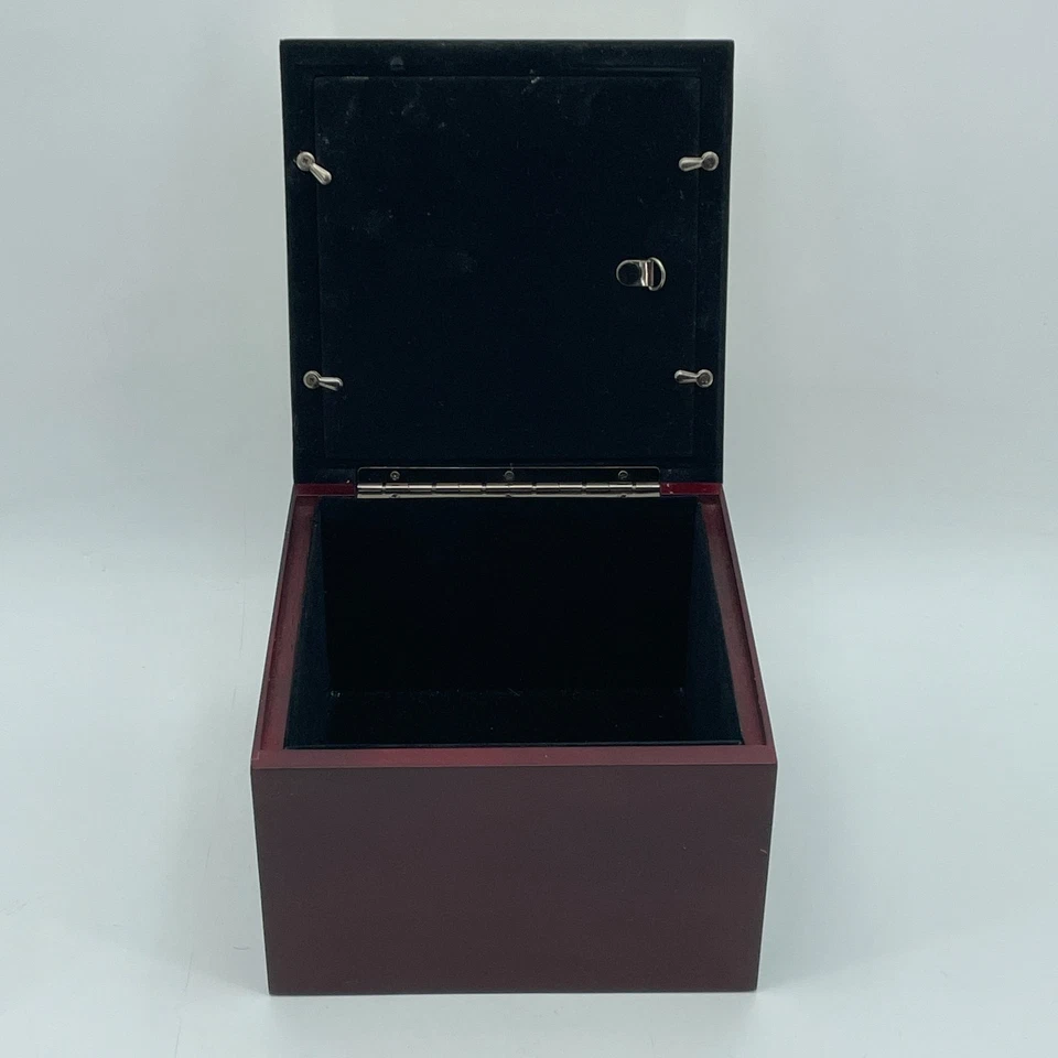 Caja de fotos de madera enchapada en plata arte Godinger 4x6 marco almacenamiento 7x7x5 decoración Foto 4 de 4