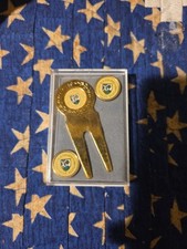 Vintage St. Andrews Scotland Old Course Ball Marker Divot Tool Set W/Case