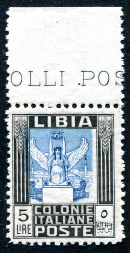 ITALIENISCHE KOLONIEN LIBYEN 1927 A62C 5 LIRE ** POSTFRISCH SASSONE 4500€(S1193 - 第 1/2 張圖片