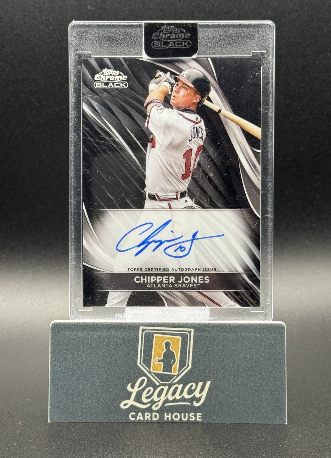 2024 Topps Chrome Black #CBA-CJ Chipper Jones Chrome Black Autographs