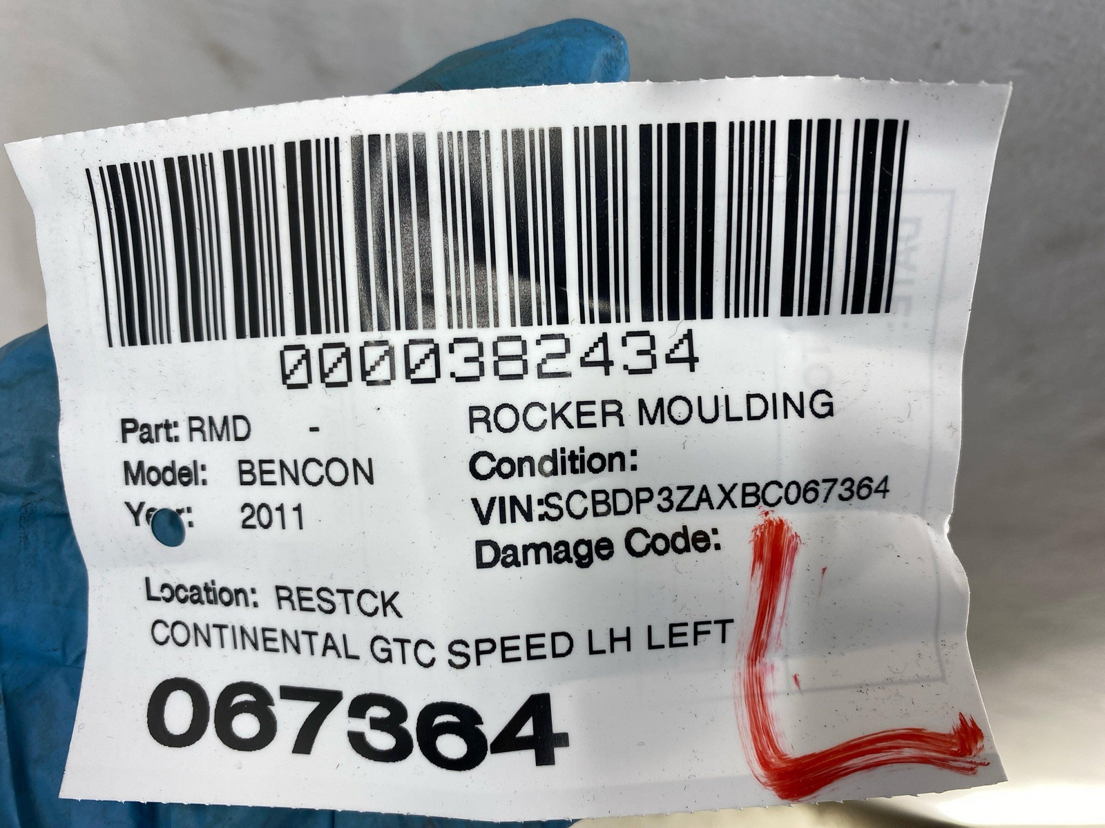 Bentley Continental GT Speed 2009-2011 Left Rocker molding Black