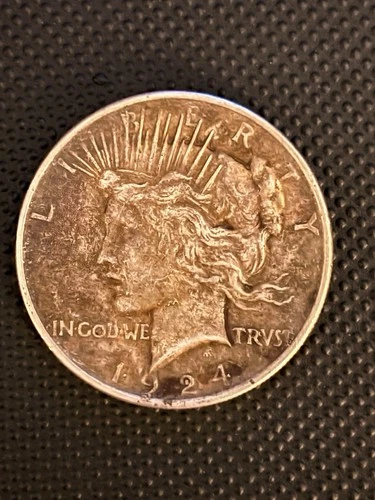 1924 Peace Silver Dollar — XF+ Condition Toned Natural Antique Patina