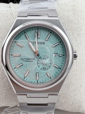 Citizen Titanium Automatic Small Seconds Aqua Dial NJ0180-80X Full Kit BNIB