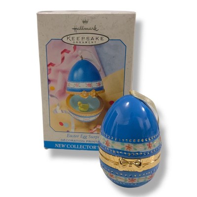 Hallmark Keepsake Easter Egg Surprise Ornament 1999 Blue Duck Trinket Box626-97