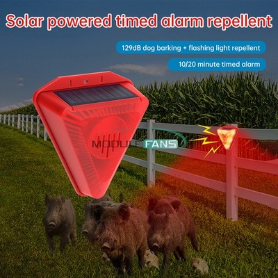 Solar Animal Repeller Timed Sound Light Alarm Bird Raccoon For Garden Outdoor