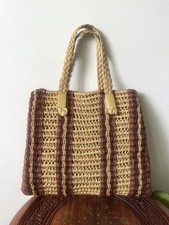 Boho Summer Beach Woven Macrame Jute Vintage Purse