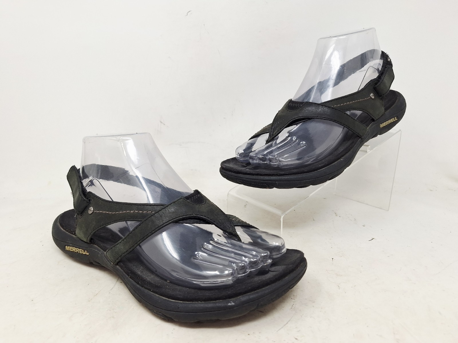 Merrell sandali da donna Momentum Buzz in pelle US 6 scarpe con cinturino punta nera