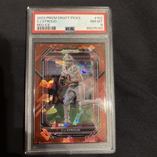 2023 Panini Prizm Draft Picks - C.J. Stroud #102 Red Ice Prizm PSA 8 (RC) 