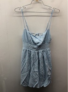 L.A. Hearts Women's Light Blue Linen Blend Tie Back Romper NWT Sz XS