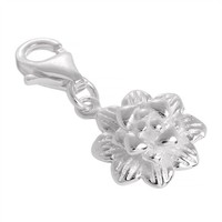 925 Sterlingsilber BlüTenkopf Charm AnhäNger Zum Anklipsen