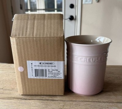 Le Creuset Stoneware 1 Liter Utensil Crock Holder Shell Pink NEW