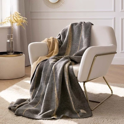 Estella Wohndecke Kuscheldecke 150x200 cm Caja anthrazit sand 8620-920 - Bild 1 von 4