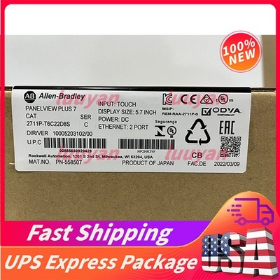 New in box 2711P-T6C22D8S /C PanelView Plus 7 Standard Terminal Free Shipping AB