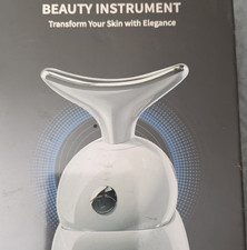 Handheld Rechargeable Neck Massager Red Light Therapy Face Lift Ve718 White