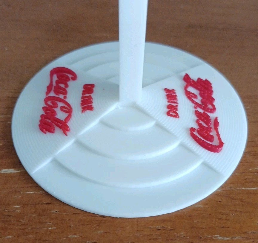 Vintage Lollipop Coca-Cola Mini Sign, 3d Printed Miniature 6.5