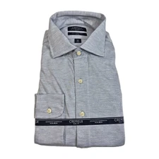 Cremieux Men's Dress Shirt Size 16.5 34 Pima Cotton Slim Fit Non- Iron Blue   53