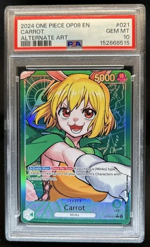 2024 One Piece Two Legends Carrot Leader Alt Art #OP08-021 PSA 10 GEM MINT